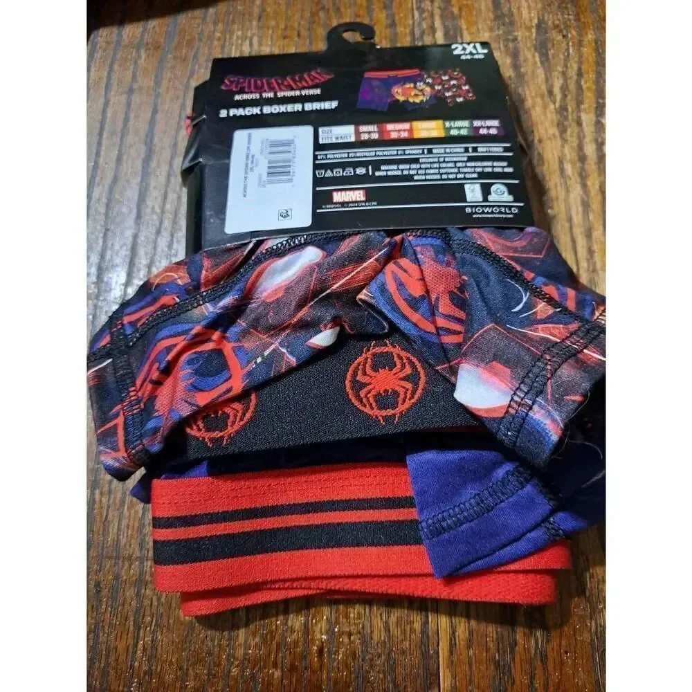 New 2XL TWO Packs of 2 Spiderman Across Spider Verse Boxer Briefs Mens Underwear